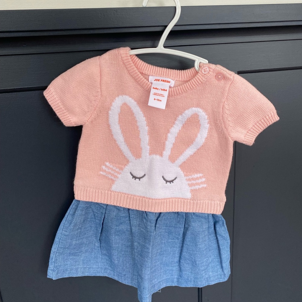 BNWT Joe Fresh Easter Bunny Dress (6-12 months)